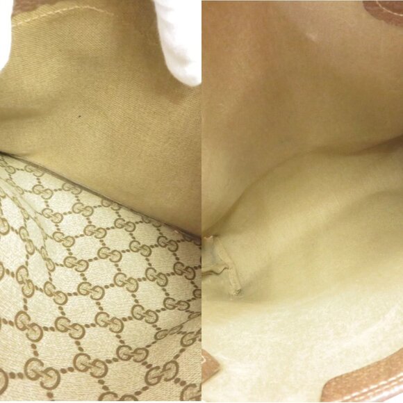 185242BR (L3) Gucci Tote Bag Sherry Line Brown PVC - Picture 11 of 14